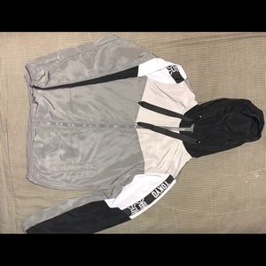 Gray kanji windbreaker